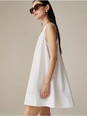 J. Crew White Sleeveless Mini Shift Dress
